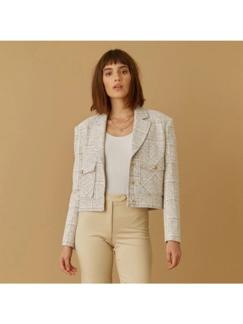 French Mauve Classic Tweed Jacket XS